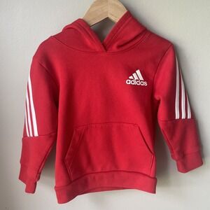 Adidas Hoodie Sportswear Future Icons 3‎ Stripes Pullover Red Size 2T NWOT